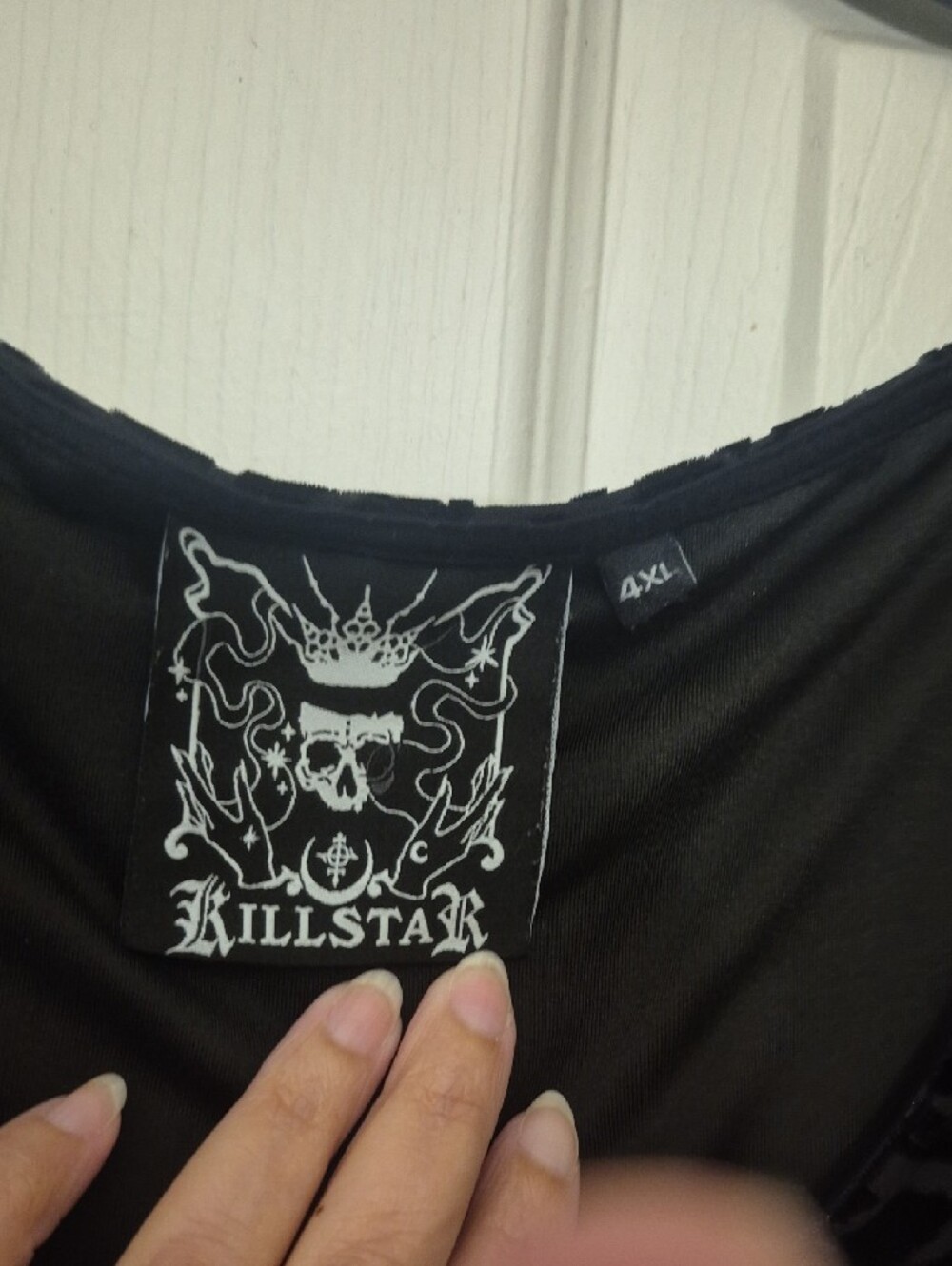 Killstar Black Velvet Burnout Dress - Picture 2 of 4